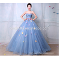 Wholesale Cheap Dark Blue Strapless Puffy Chinese Wedding Dress 2017